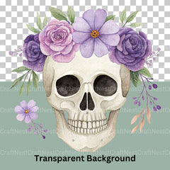 Skulls Floral Clipart Bundle - CraftNest - Digital Crafting and Art