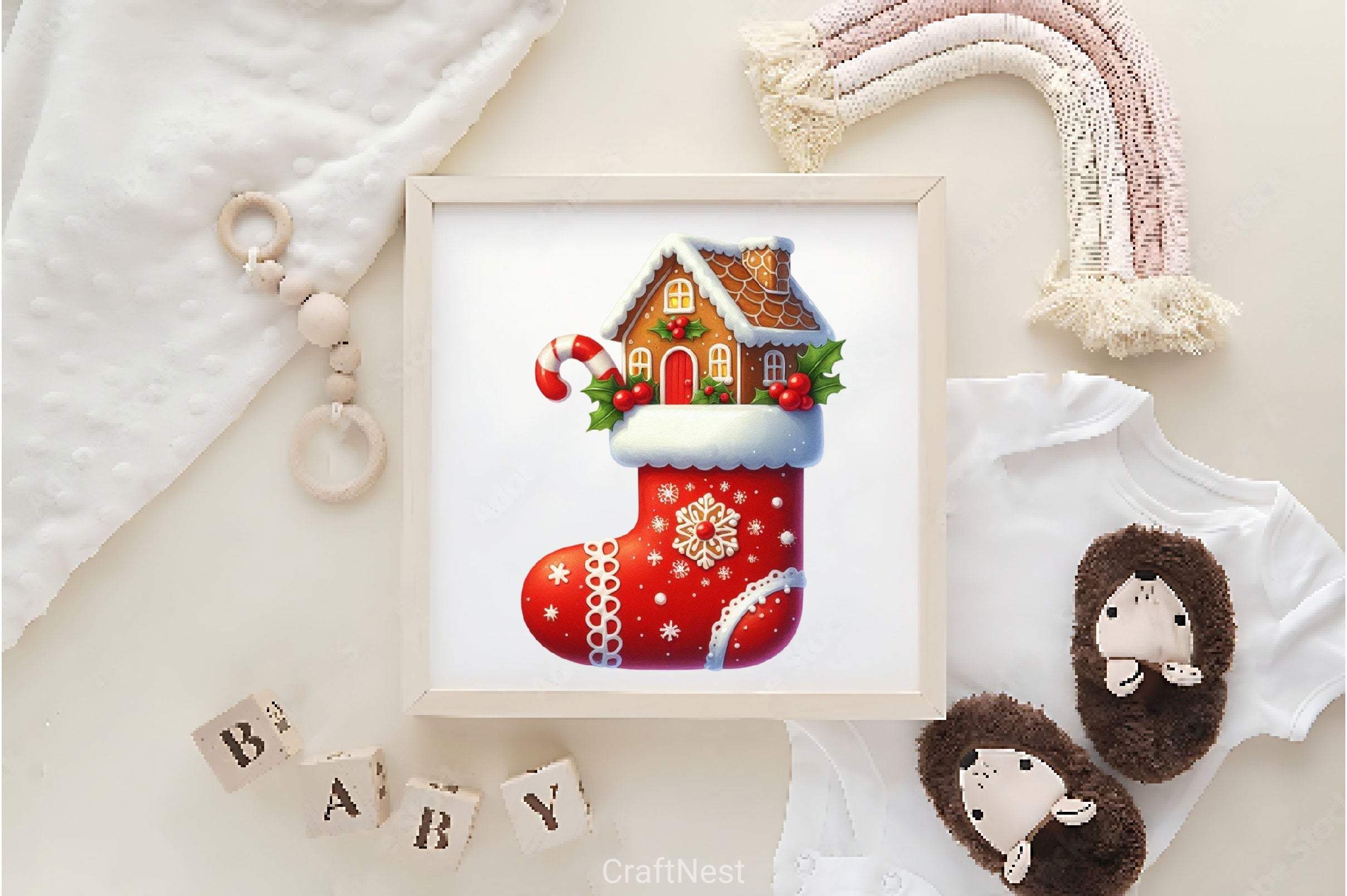Christmas Stocking With House Clipart Bundle - CraftNest - Digital Crafting and Art