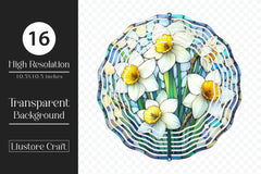Daffodil Stained Glass Flower Clipart Bundle - CraftNest - Digital Crafting and Art
