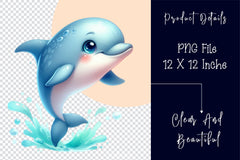 Cute Dolphin Clipart Bundle - CraftNest - Digital Crafting and Art