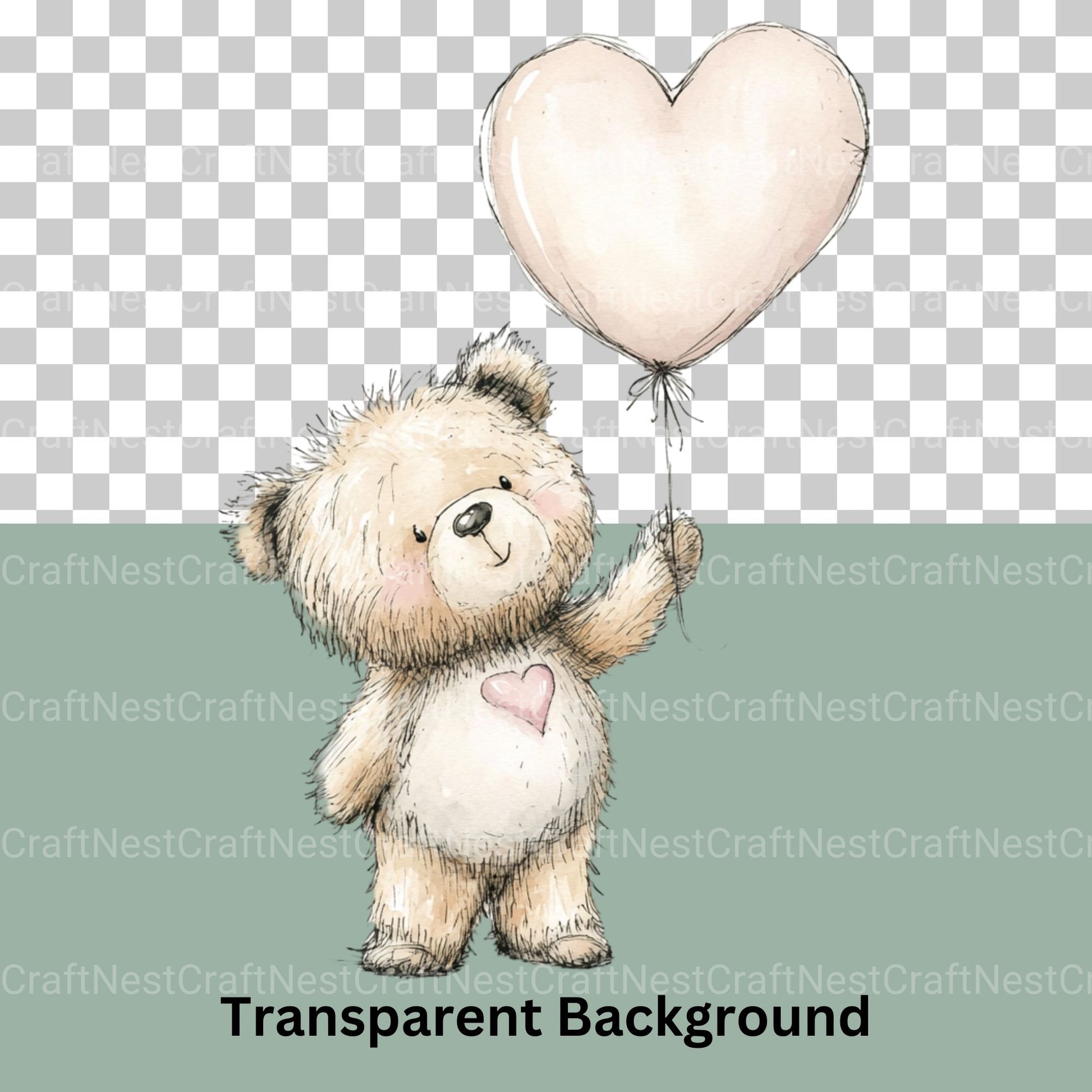 Neutral Bear Nursery Clipart Bundle - CraftNest - Digital Crafting and Art