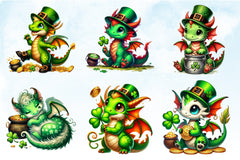 Cute Dragon St. Patrick's Day Clipart Bundle - CraftNest - Digital Crafting and Art