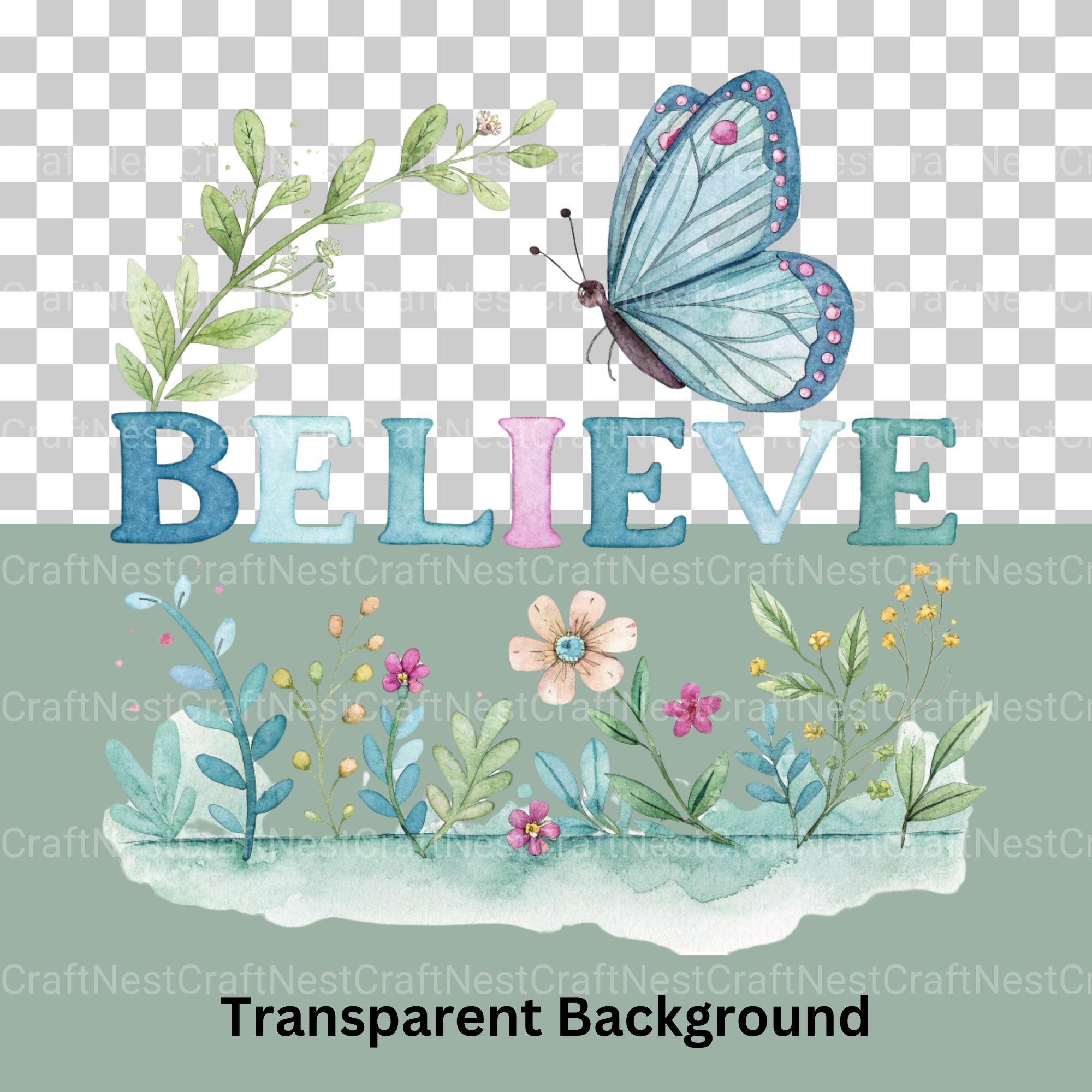 Believe Word Clipart Bundle - CraftNest - Digital Crafting and Art