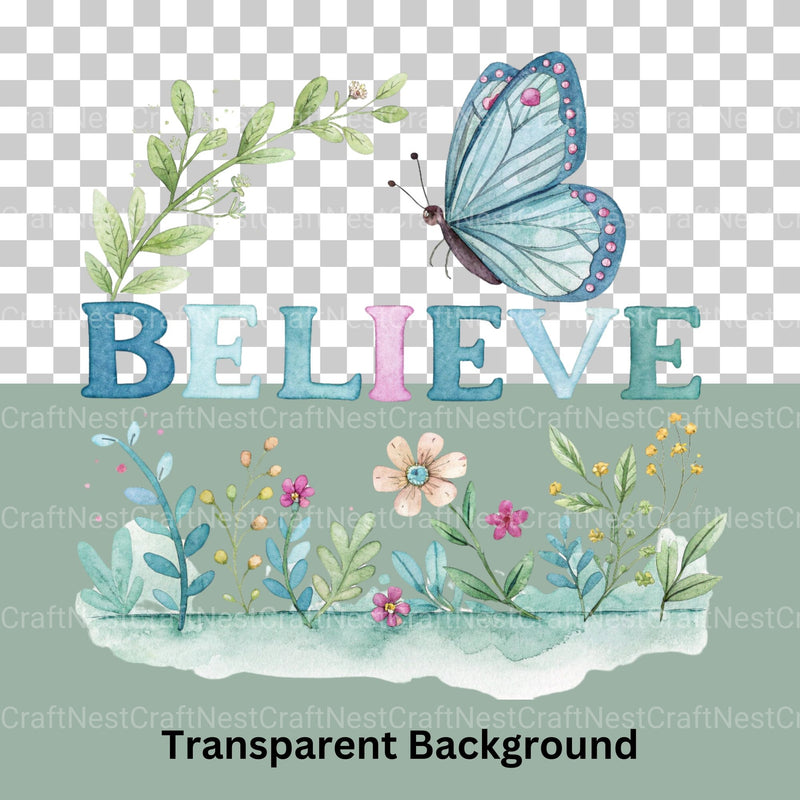 Believe Word Clipart Bundle - CraftNest - Digital Crafting and Art