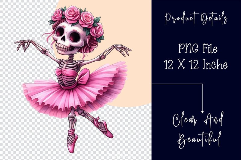 Ballerina Skeleton Clipart Bundle - CraftNest - Digital Crafting and Art