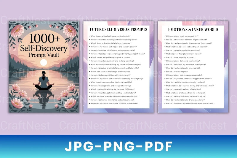 Self Discovery Prompt Vault - CraftNest - Digital Crafting and Art