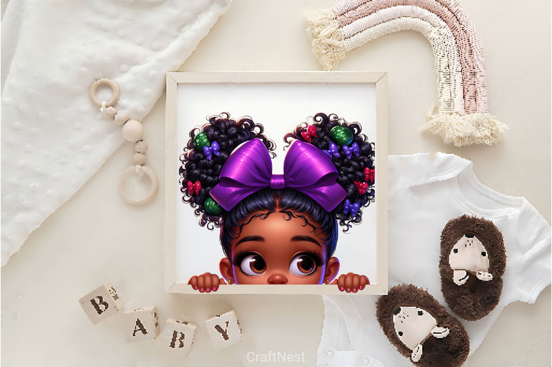 Peek A Boo Girl Clipart Bundle - CraftNest - Digital Crafting and Art