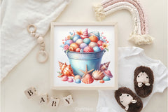 Seashells In A Bucket Clipart Bundle - CraftNest - Digital Crafting and Art