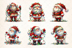 Cute Santa Christmas Clipart Bundle - CraftNest - Digital Crafting and Art