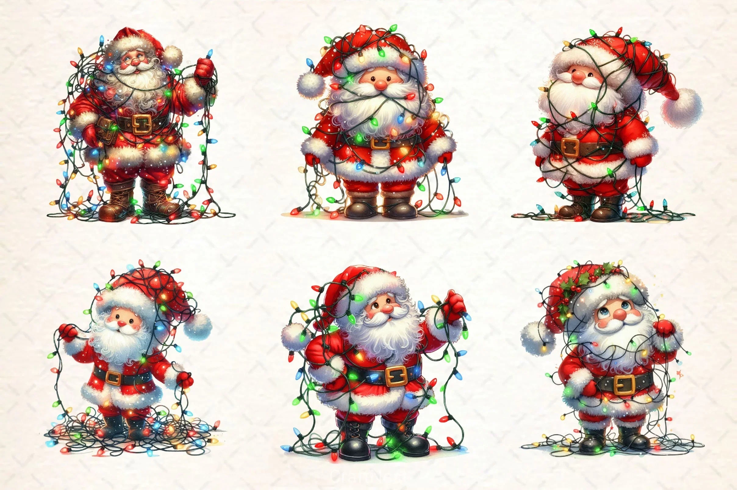 Cute Santa Christmas Clipart Bundle - CraftNest - Digital Crafting and Art