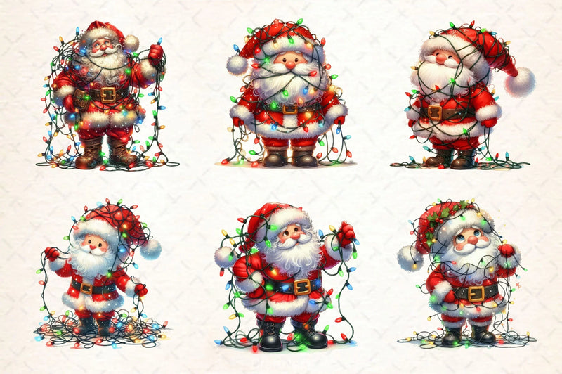 Cute Santa Christmas Clipart Bundle - CraftNest - Digital Crafting and Art