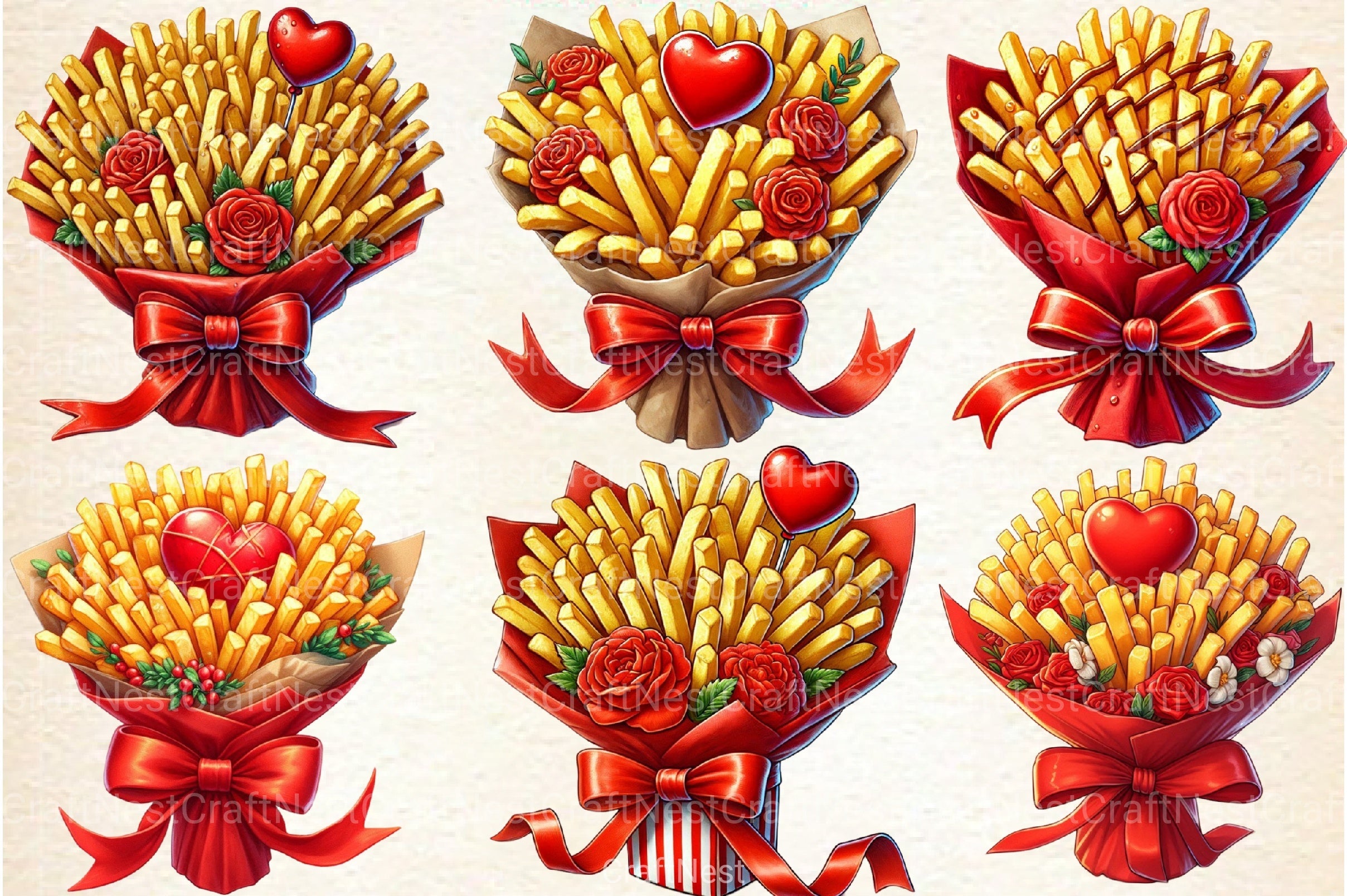 Valentine's Fries Clipart Bundle 3 - CraftNest - Digital Crafting and Art