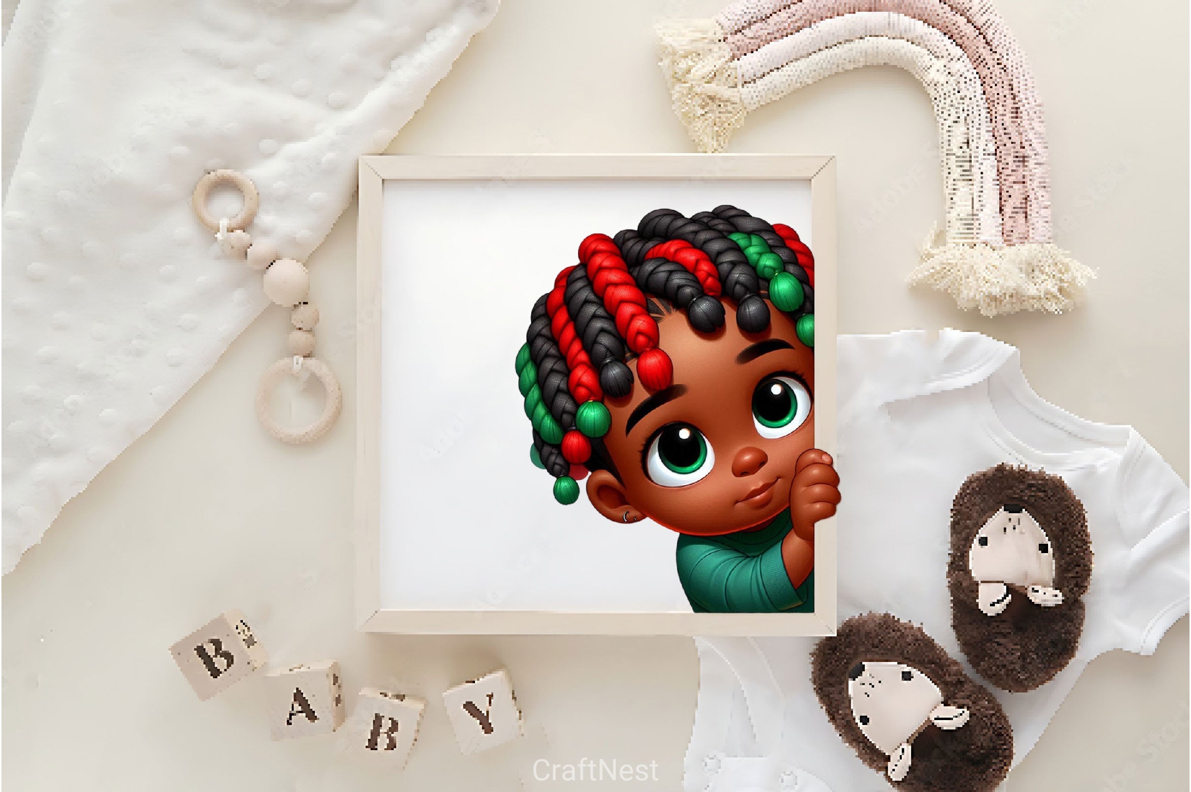 Peeking African American Little Boy Clipart Bundle - CraftNest - Digital Crafting and Art