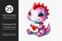 Valentine Cute Dragon Clipart Bundle - CraftNest - Digital Crafting and Art