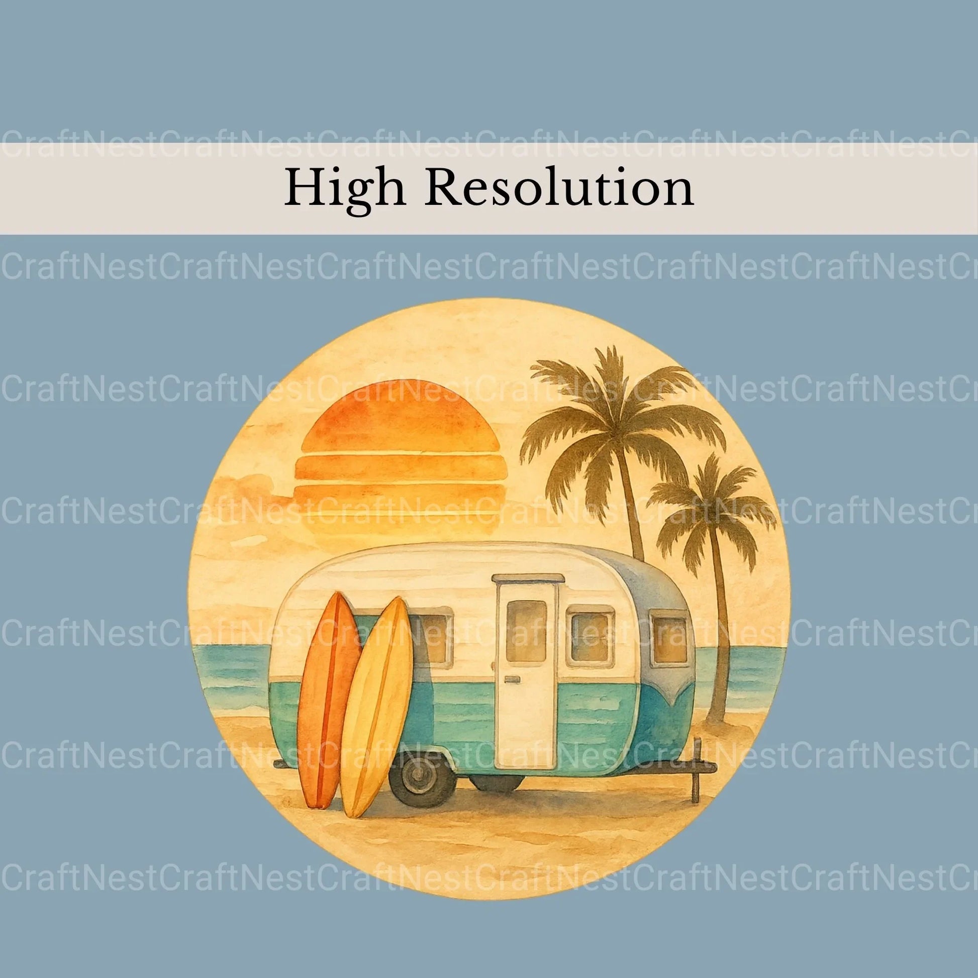 Retro Sunset Scenes Clipart Bundle - CraftNest - Digital Crafting and Art