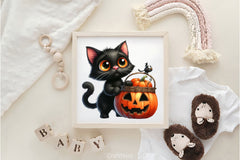 Halloween Black Cats Halloween Clipart Bundle - CraftNest - Digital Crafting and Art