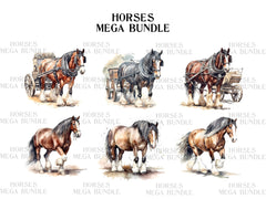 Horses Mega Bundle Clipart - CraftNest