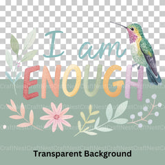 I Am Enough Words Clipart Bundle - CraftNest - Digital Crafting and Art