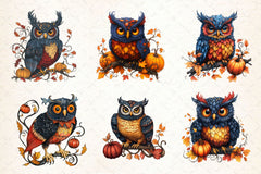 Fall Owl Halloween Owl Clipart Bundle - CraftNest - Digital Crafting and Art