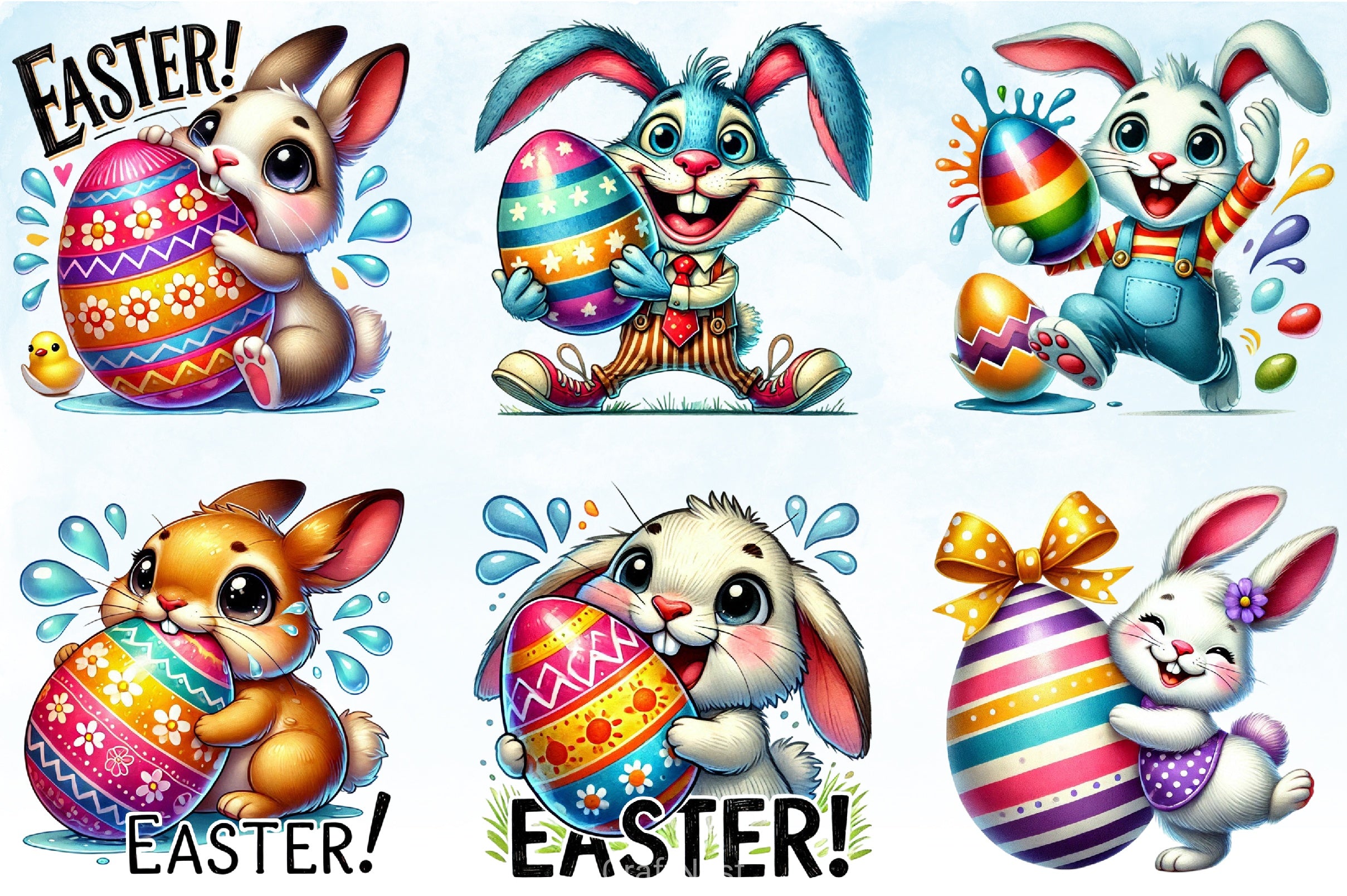 Funny Easter Bunny Clipart Bundle 37 - CraftNest - Digital Crafting and Art