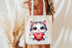 Love You Cat Valentine's Clipart Bundle 3 - CraftNest - Digital Crafting and Art