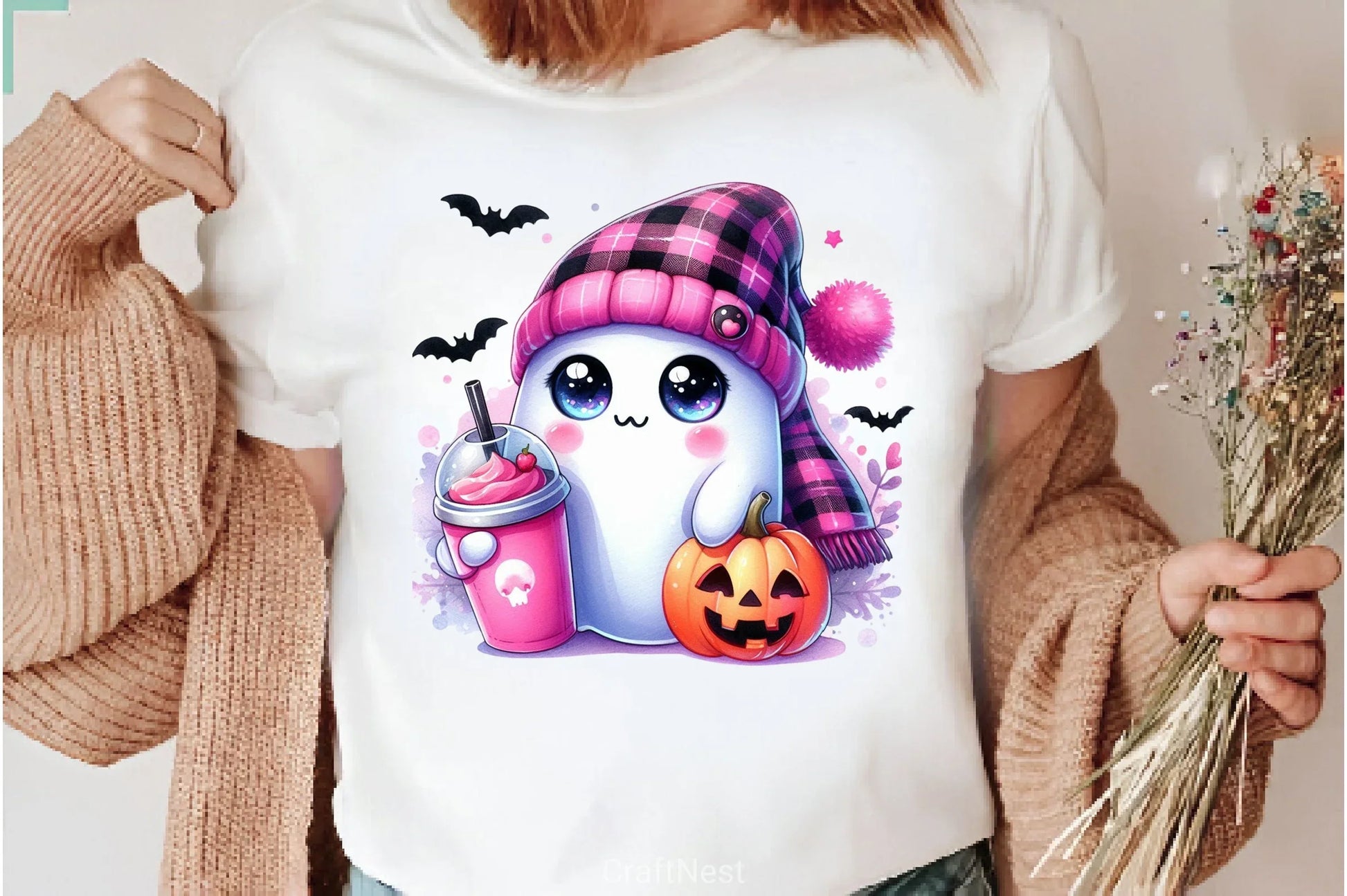 Cute Ghost Cute Halloween Clipart Bundle 3 - CraftNest - Digital Crafting and Art