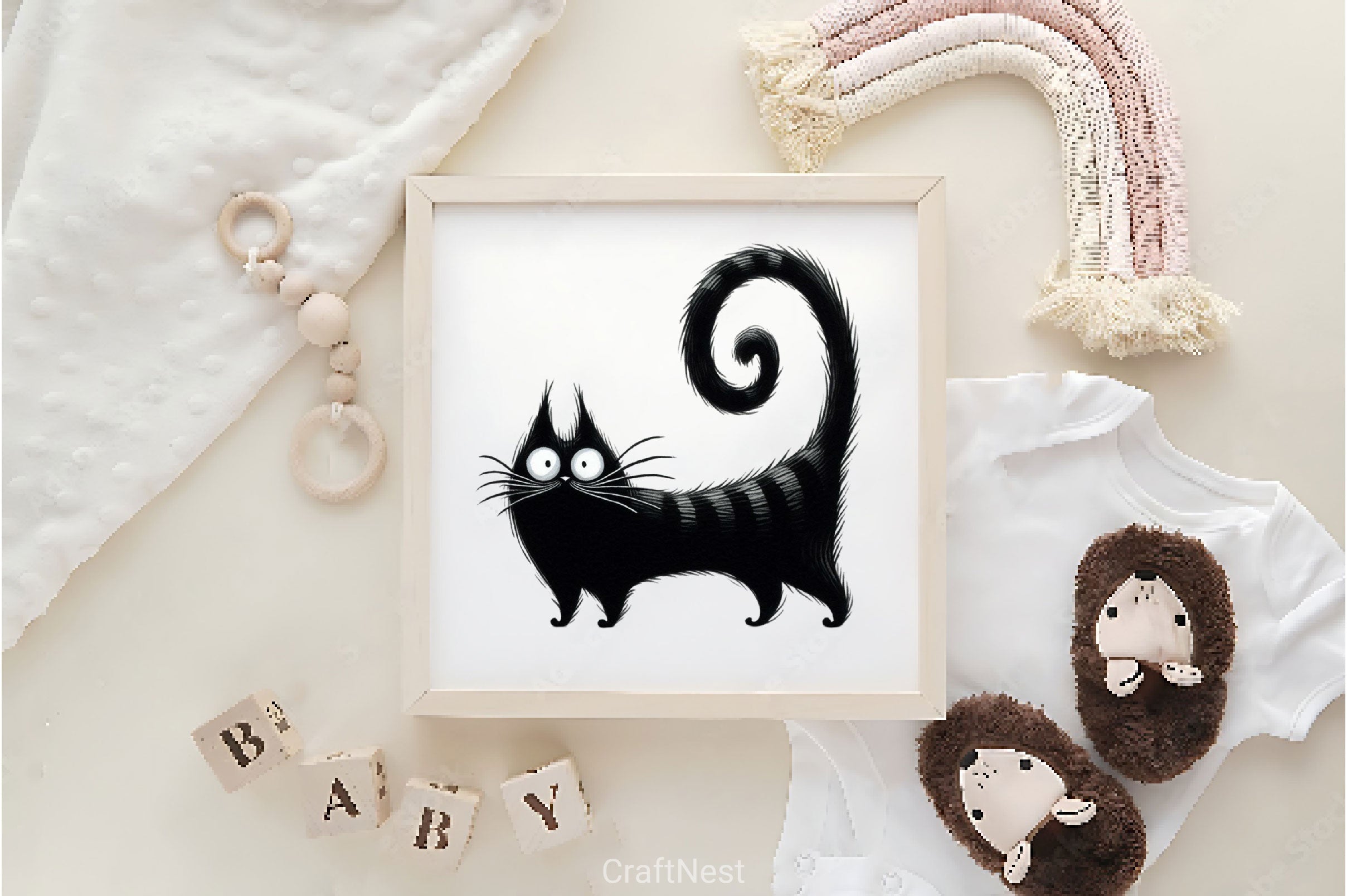 Whimsical Funny Black Cat Clipart Bundle - CraftNest - Digital Crafting and Art