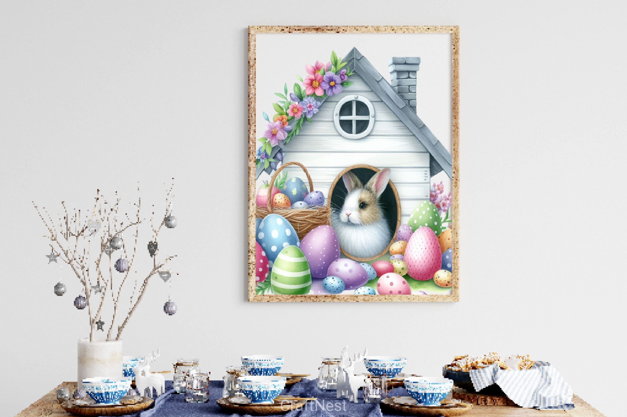 Easter Bunny House Clipart Bundle - CraftNest - Digital Crafting and Art