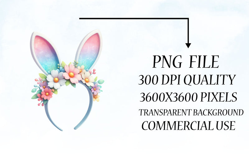 Bunny Headband Clipart Bundle - CraftNest - Digital Crafting and Art