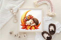 Autumn Cute Hedgehog Clipart Bundle 2 - CraftNest - Digital Crafting and Art