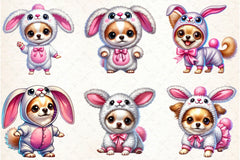 Chihuahua Bunny Outfit Clipart Bundle - CraftNest - Digital Crafting and Art