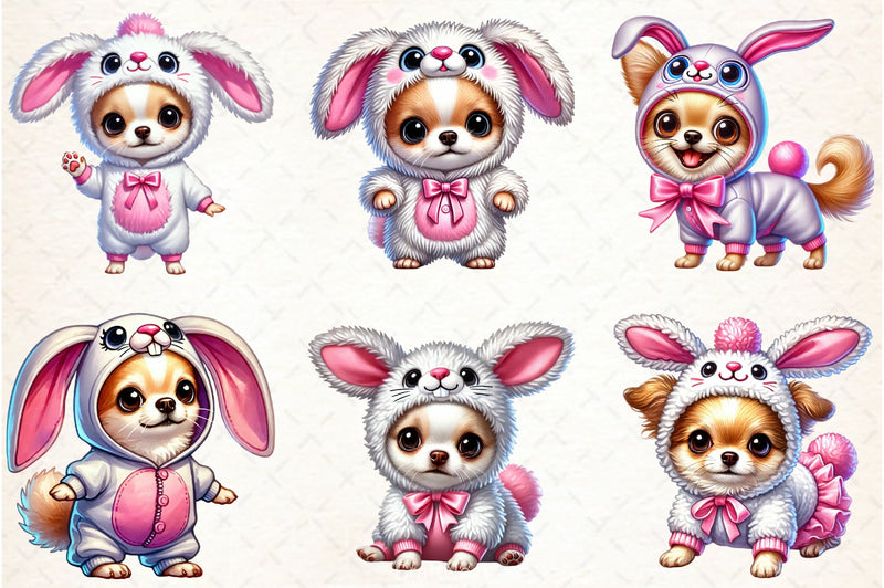 Chihuahua Bunny Outfit Clipart Bundle - CraftNest - Digital Crafting and Art