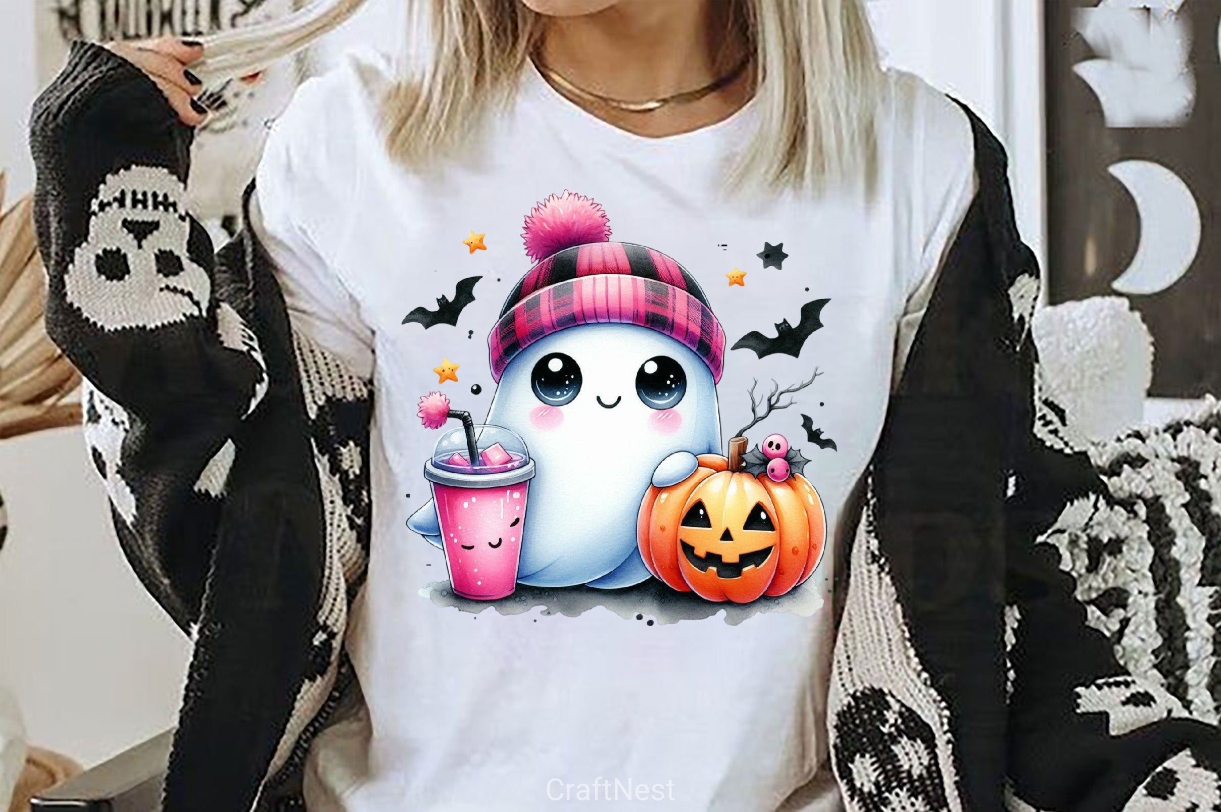 Cute Ghost Cute Halloween Clipart Bundle 20 - CraftNest - Digital Crafting and Art