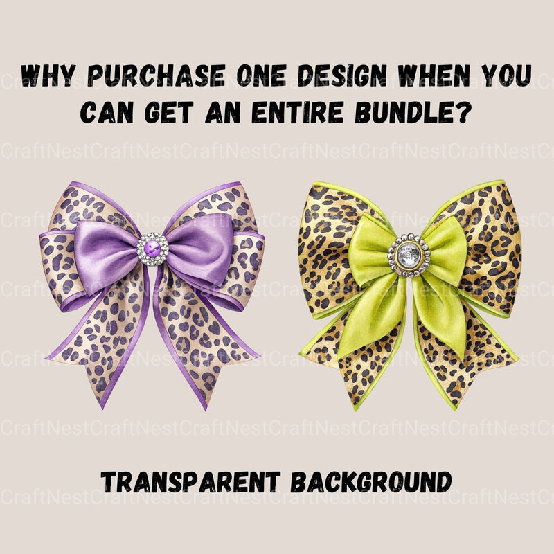 Leopard Coquette Bows Clipart Bundle - CraftNest - Digital Crafting and Art