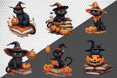 Halloween Black Cat Clipart Bundle 10 - CraftNest - Digital Crafting and Art