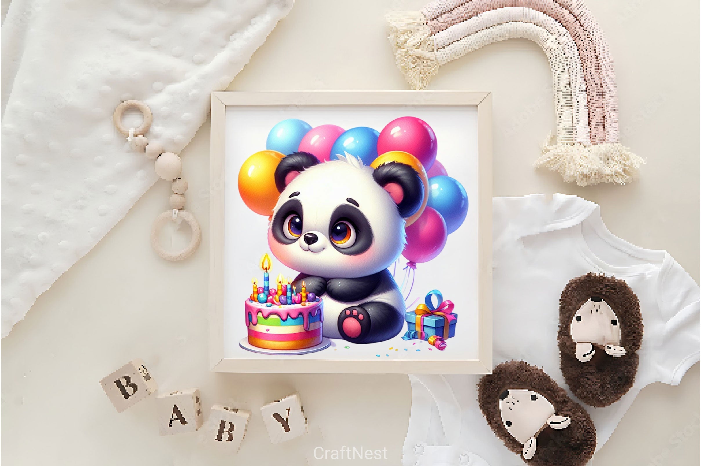 Panda Birthday Clipart Bundle 2 - CraftNest - Digital Crafting and Art