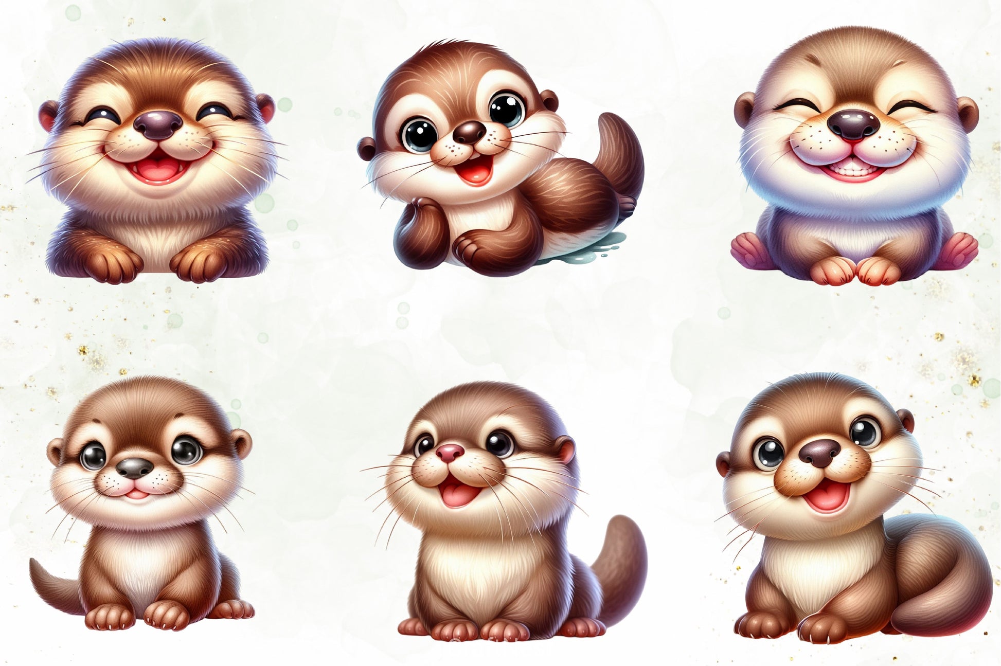 Cute Otter Clipart Bundle - CraftNest - Digital Crafting and Art