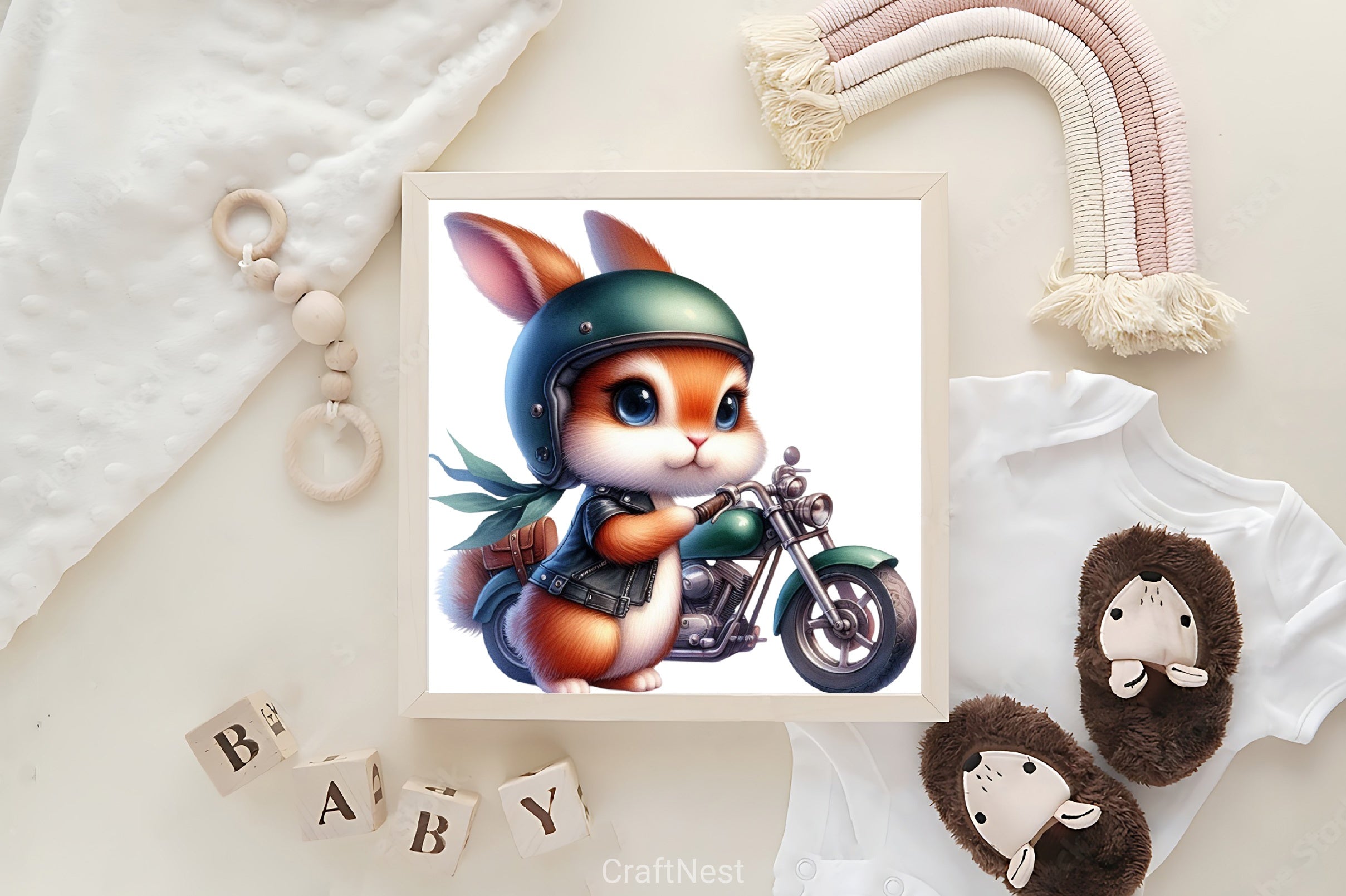 Biker Bunny Clipart Bundle - CraftNest - Digital Crafting and Art