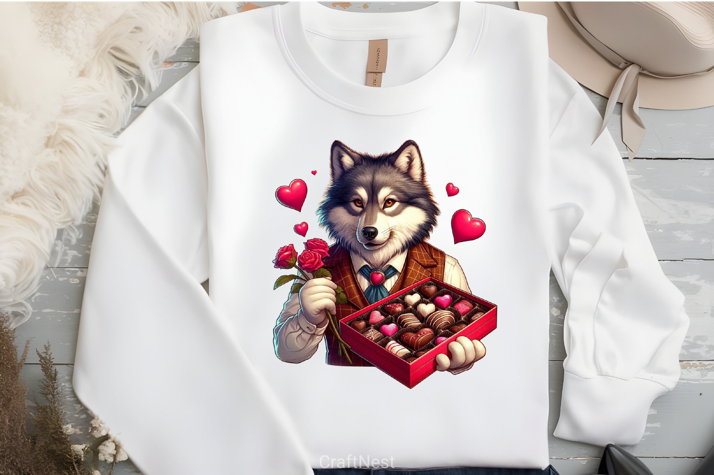 Valentine Wolf Clipart Bundle - CraftNest - Digital Crafting and Art