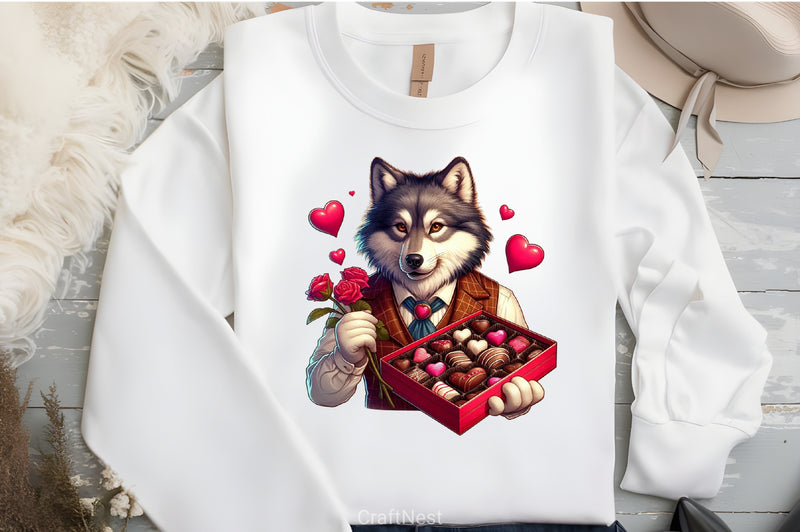 Valentine Wolf Clipart Bundle - CraftNest - Digital Crafting and Art