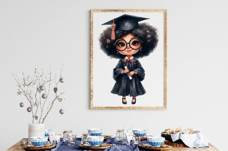 Funny Girl Afro Graduation Clipart Bundle - CraftNest - Digital Crafting and Art