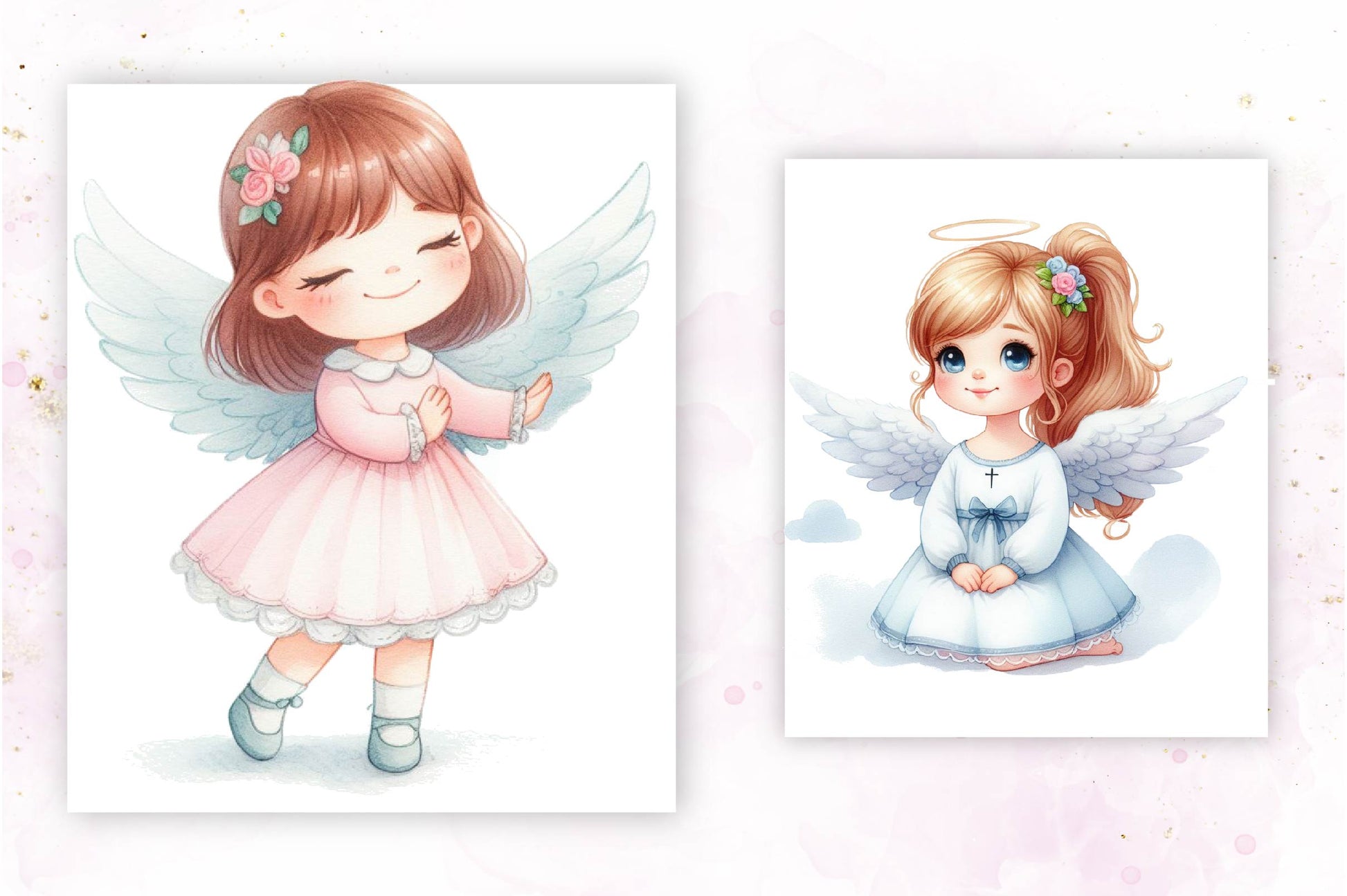 Cute Girl Angel Clipart Bundle - CraftNest - Digital Crafting and Art