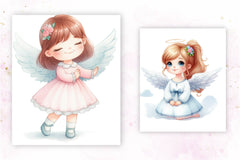Cute Girl Angel Clipart Bundle - CraftNest - Digital Crafting and Art