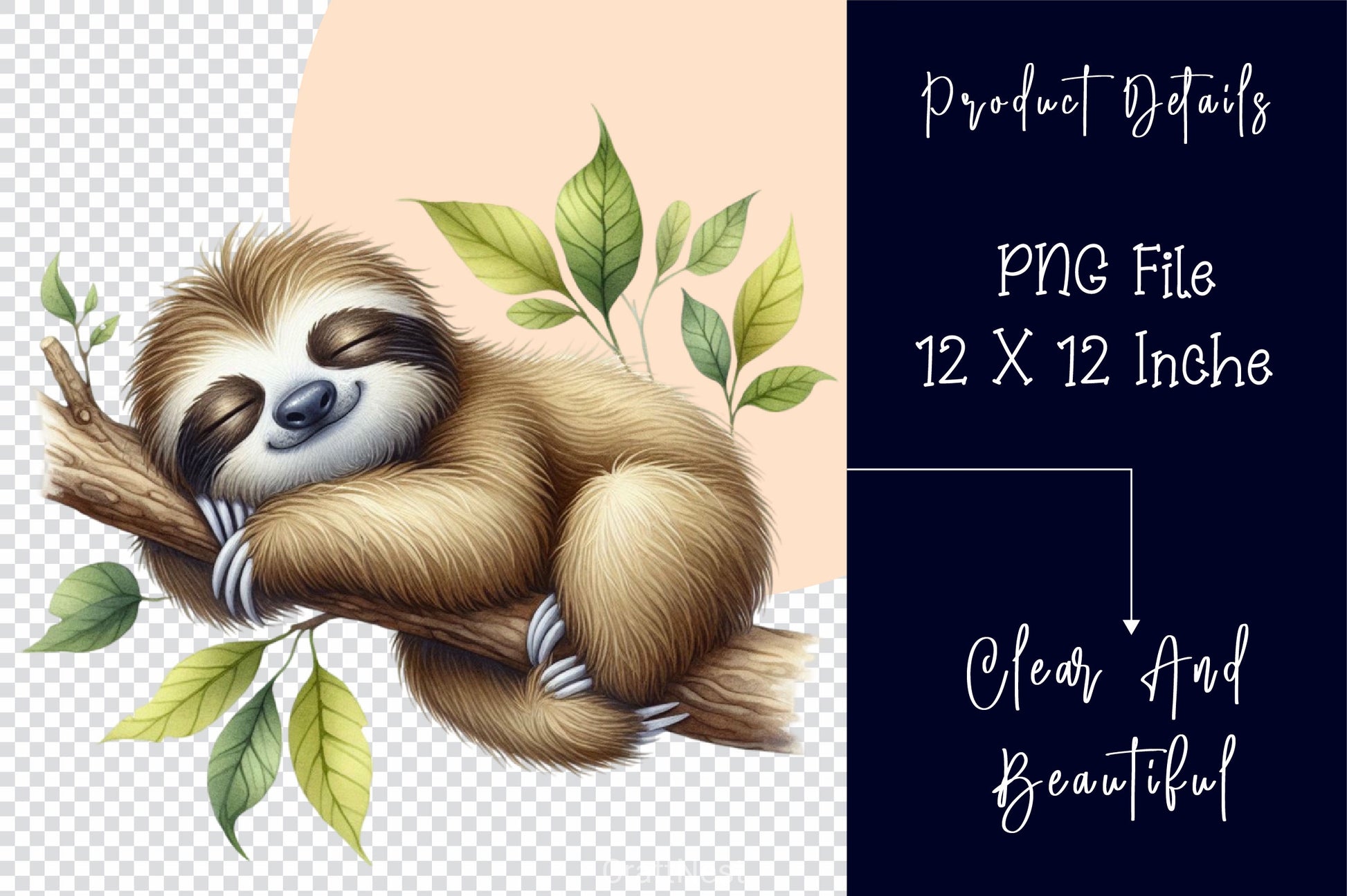 Sleepy Sloth Clipart Bundle 3 - CraftNest - Digital Crafting and Art