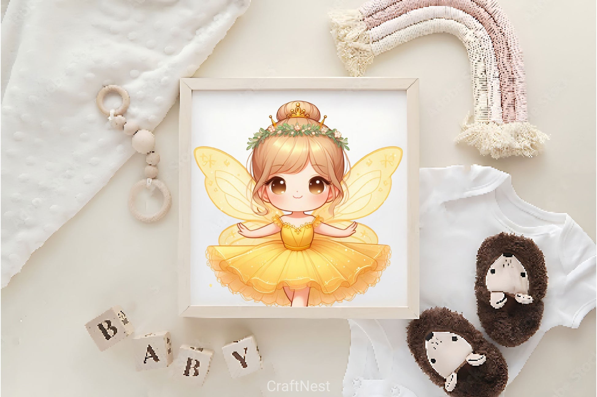 Cute Fairy Yellow Dress Clipart Bundle - CraftNest - Digital Crafting and Art
