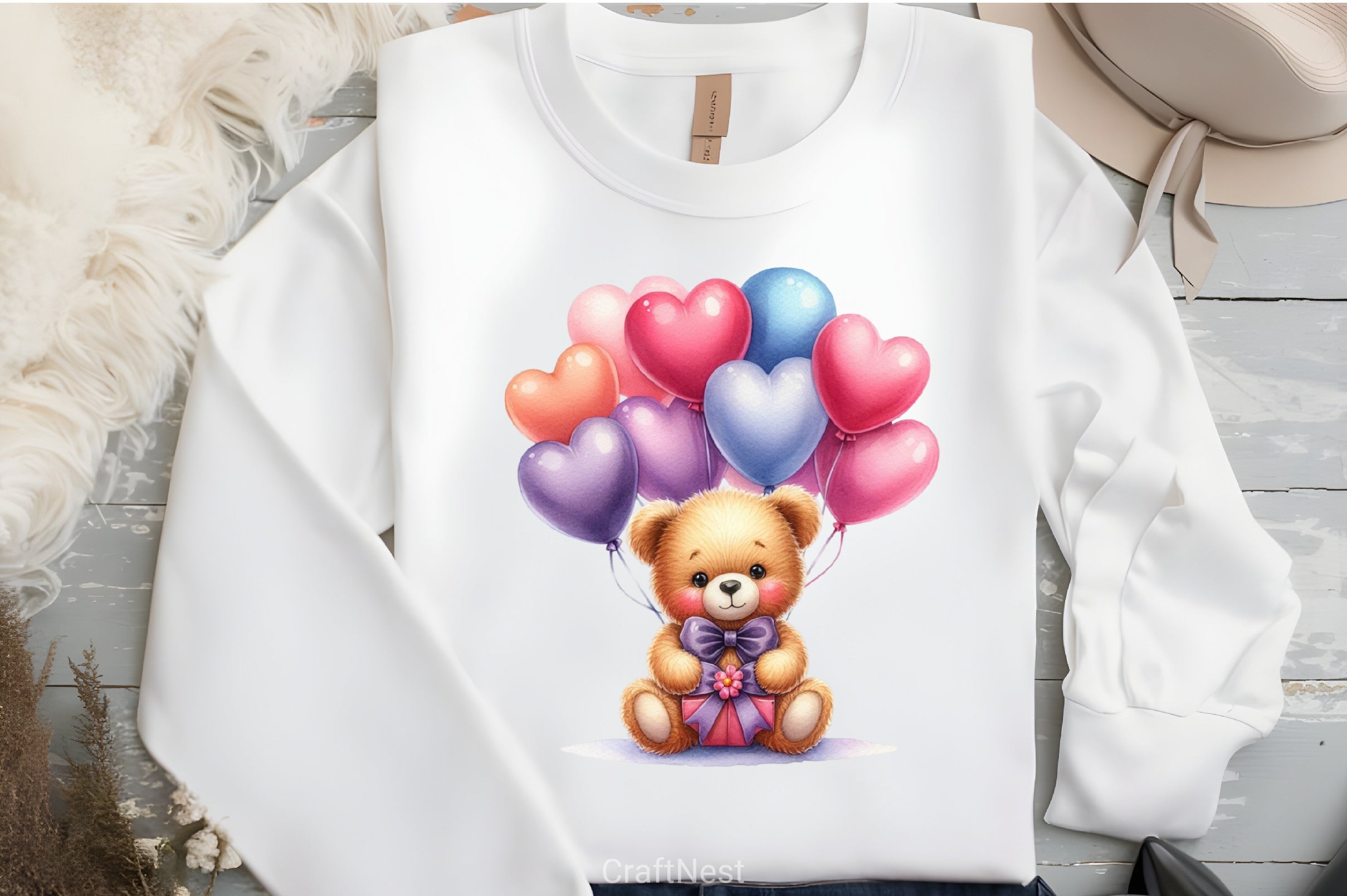 Valentine Teddy Bear Clipart Bundle 3 - CraftNest - Digital Crafting and Art