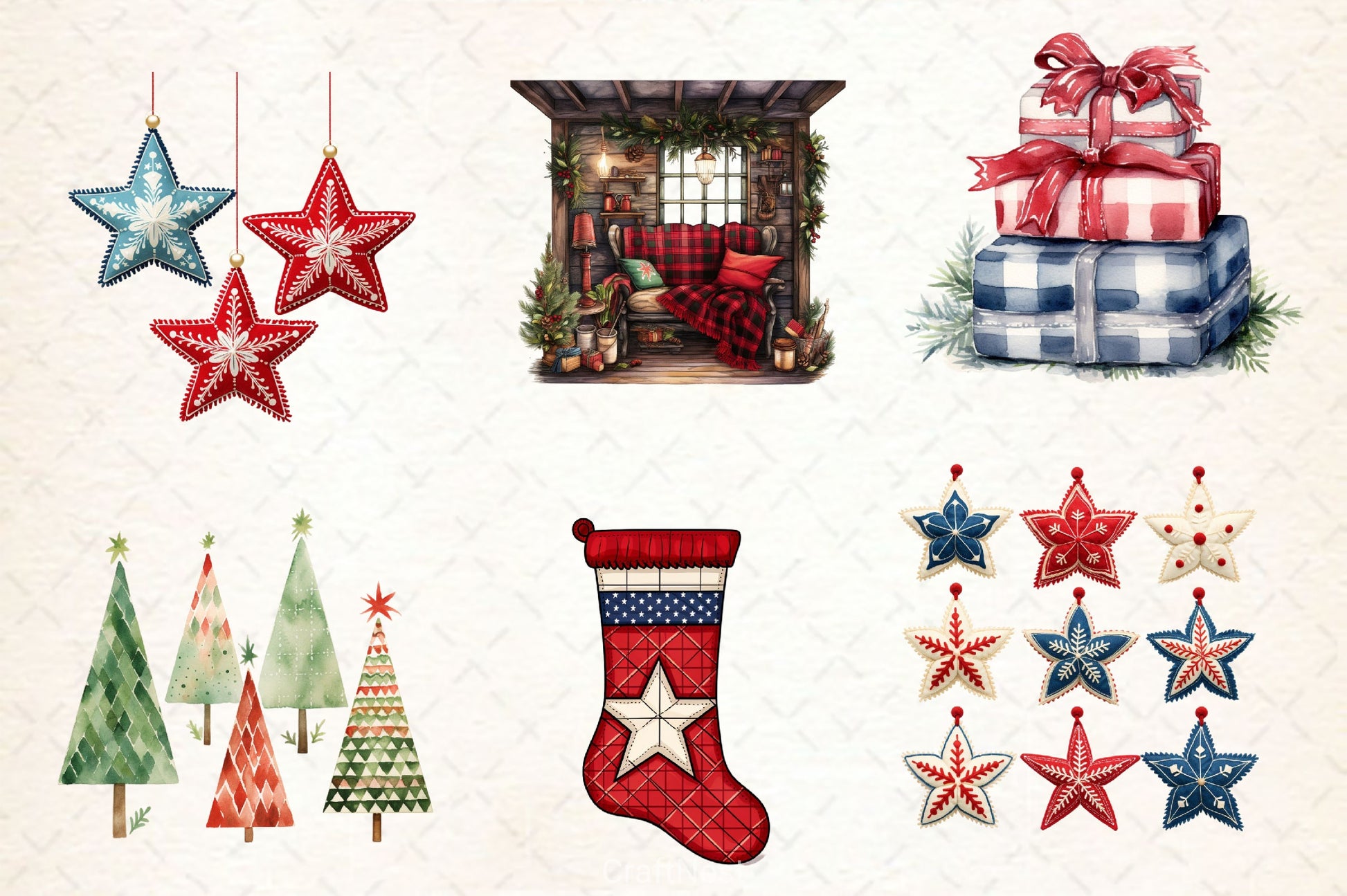 Buffalo Plaid Christmas Clipart Bundle 2 - CraftNest - Digital Crafting and Art