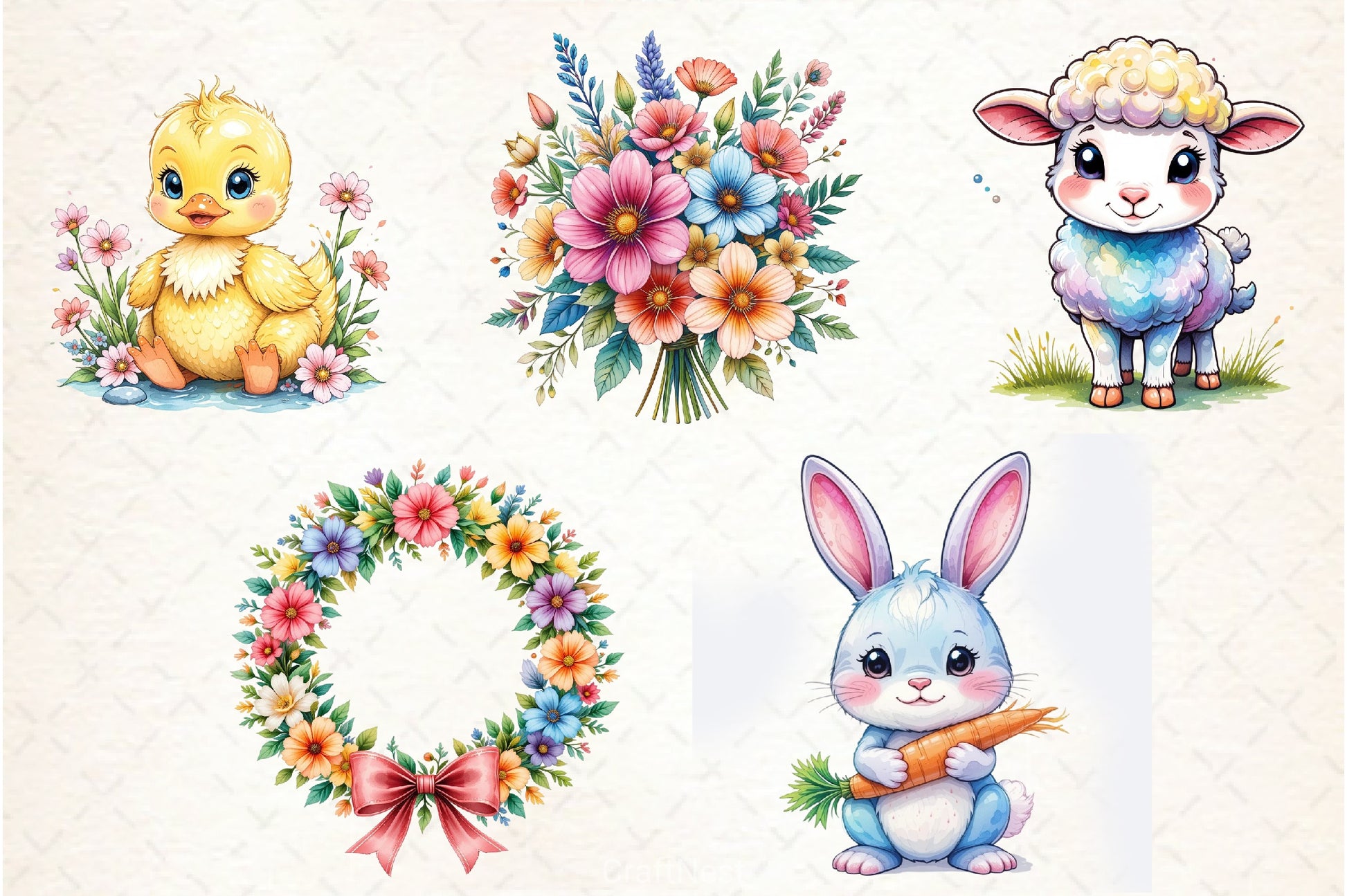 Pastel Pink Easter Clipart Bundle - CraftNest - Digital Crafting and Art