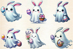 Ghost Bunny Eggs Clipart Bundle - CraftNest - Digital Crafting and Art