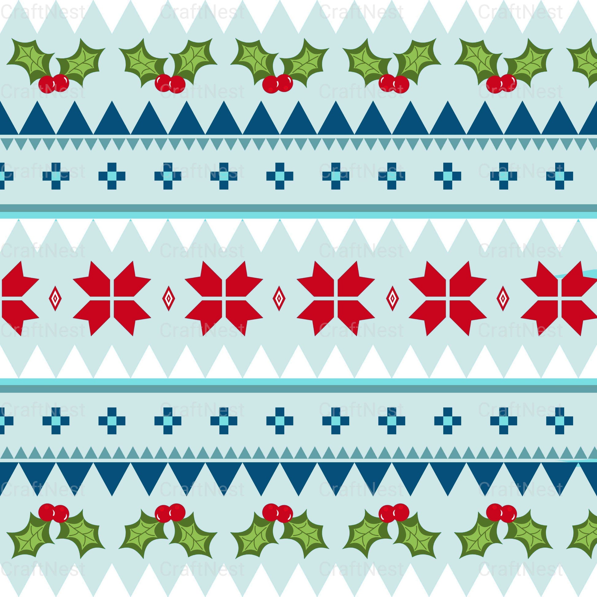 Christmas Nordic Seamless Digital Paper 2 - CraftNest - Digital Crafting and Art
